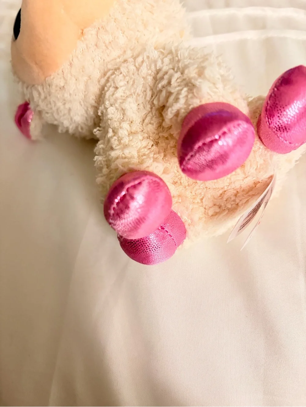 Ty Cream Lamb Plush with Pink Sparkle Ears, Hooves & Eyes